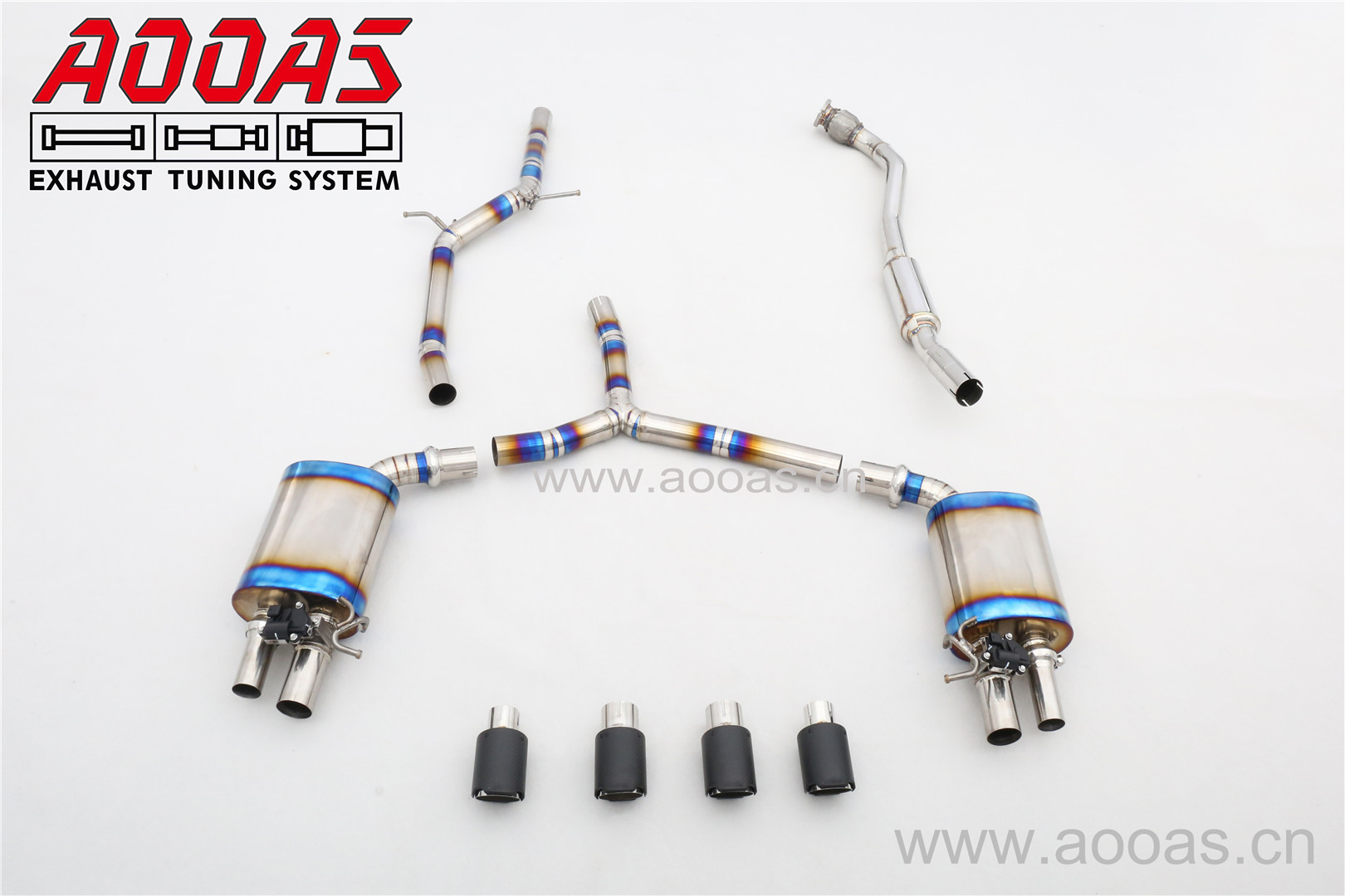 Audi A5 B8 All SS304 / Front Pipe+Titanium / Valvetronic Catback System